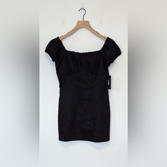 Lulus Whatever You Like Black Short Sleeve Mini Dress NWT , sz medium - Picture 5 of 11